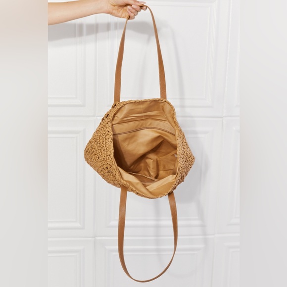 Boho Vibes Black Sun Straw Beach Bag - Picture 6 of 8